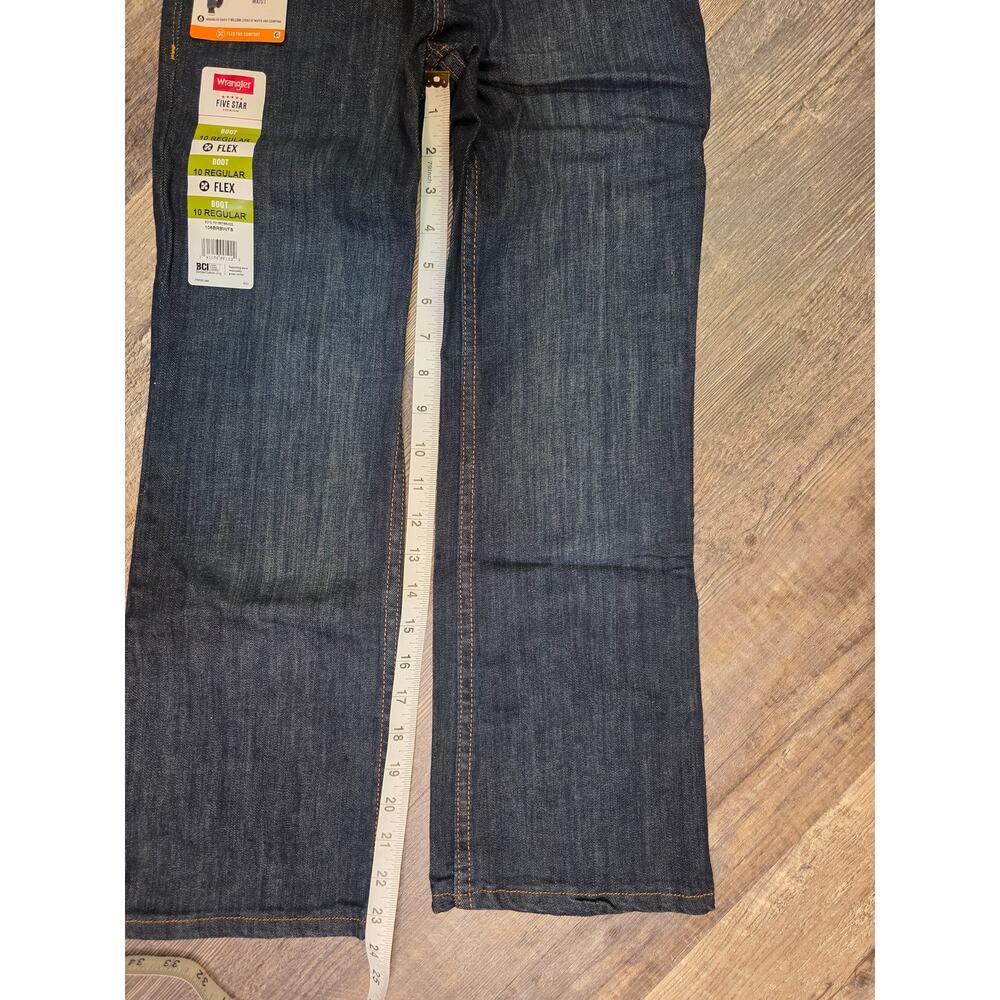 Wrangler Five Star Premium Boys Jeans 10 Reg Classic Boot Flex Dark Wash NWT - Picture 3 of 6